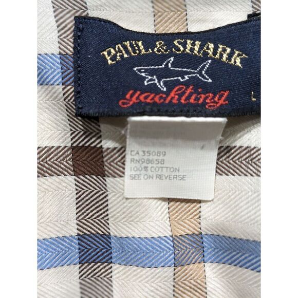 Paul & Shark Yachting Button Down Plaid Shirt, L - Picture 8 of 8